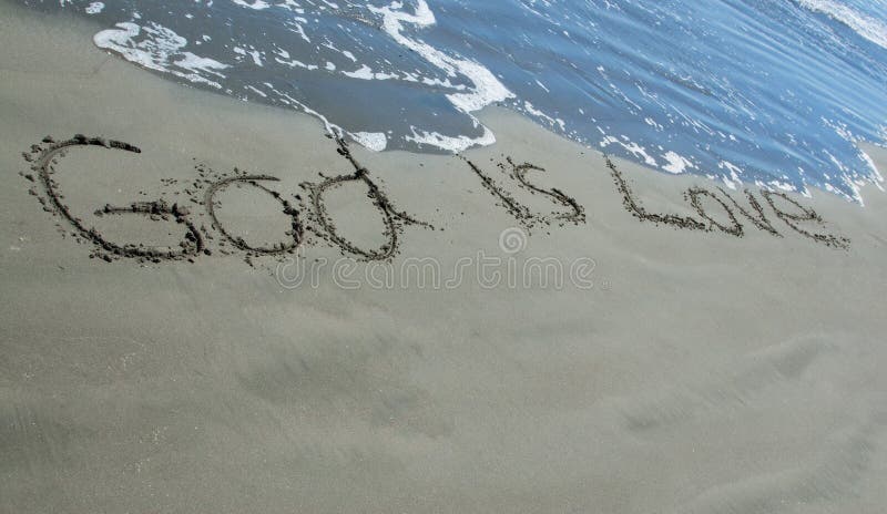 Gott ist Liebes-Sand lizenzfreie stockfotos Gott ist Liebes-Sand lizenzfreie stockfotos
