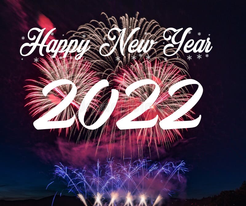Gott Nytt år 2022 Med Fyrverkeribakgrund Arkivfoto - Bild av festligt, ferie: 167813588