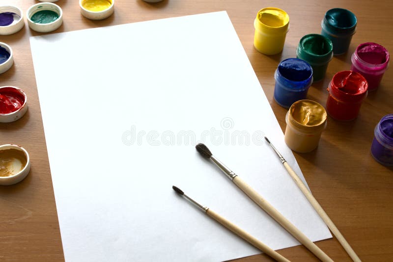 Gouache for drawing on a table