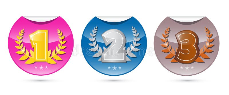 Goud, Zilver, Bronsmedailles stock illustratie Goud, Zilver, Bronsmedailles stock illustratie