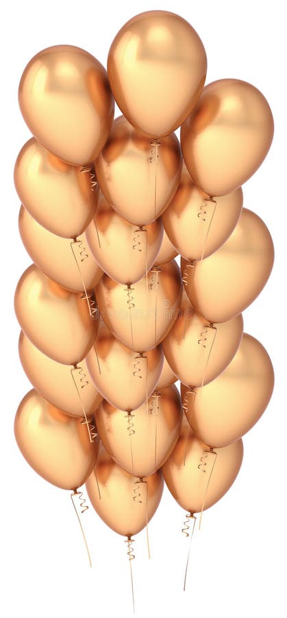 Goudballonnen met verticale banner Fijne verjaardagsfeestdecoratie vector illustratie Goudballonnen met verticale banner Fijne verjaardagsfeestdecoratie vector illustratie