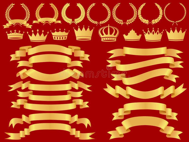 Gouden banner set royalty-vrije illustratie
