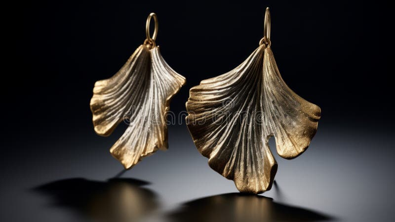 ginkgo leaf earrings in gold and sterling silver (sk018xb) inspired by the artistic styles of david hammons, bill viola, and peter sculthorpe. these earrings showcase dynamic brushwork vibrations and dramatic lighting, reminiscent of precisionist art. with a touch of gongbi technique, these earrings exude a unique and captivating aesthetic. ai generated. ginkgo leaf earrings in gold and sterling silver (sk018xb) inspired by the artistic styles of david hammons, bill viola, and peter sculthorpe. these earrings showcase dynamic brushwork vibrations and dramatic lighting, reminiscent of precisionist art. with a touch of gongbi technique, these earrings exude a unique and captivating aesthetic. ai generated