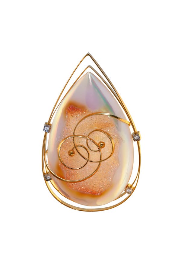 Gouden broche met diamanten royalty-vrije stock foto Gouden broche met diamanten royalty-vrije stock foto