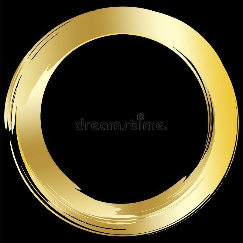 Golden circle on a black background. Vector glitter ring icon. Luminous elegant yellow round border. Abstract glow. Stock Photo. Golden circle on a black background. Vector glitter ring icon. Luminous elegant yellow round border. Abstract glow. Stock Photo