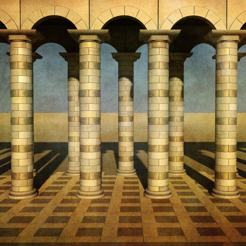 Gouden Colonnade vector illustratie Gouden Colonnade vector illustratie