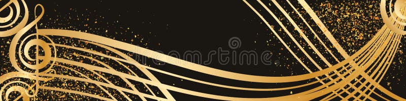 Gouden de golfstijl van de muziek schittert de gouden lijn banner stock illustratie Gouden de golfstijl van de muziek schittert de gouden lijn banner stock illustratie