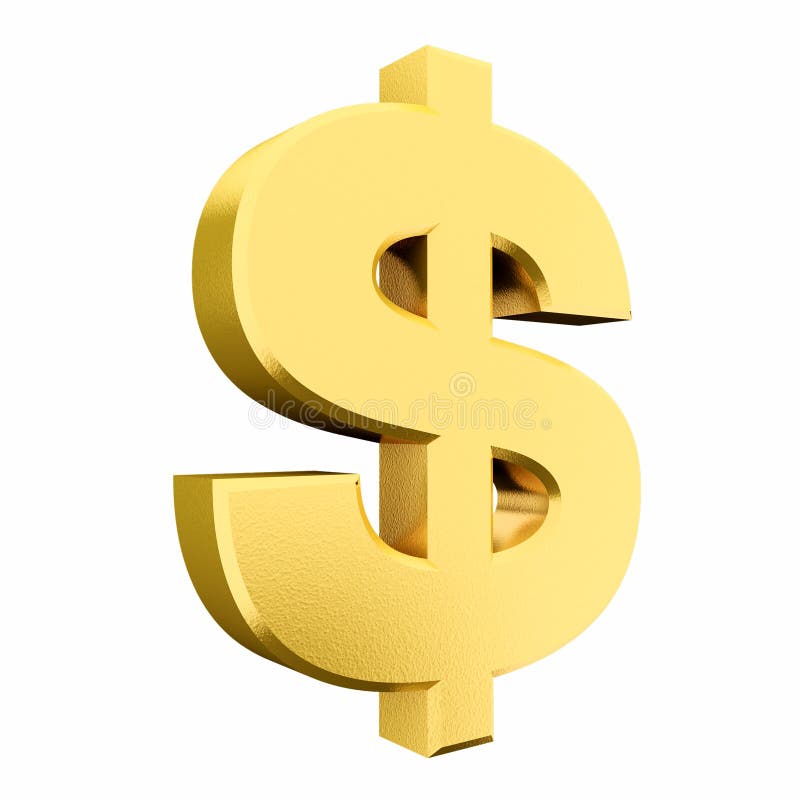 Gouden dollarteken royalty-vrije illustratie