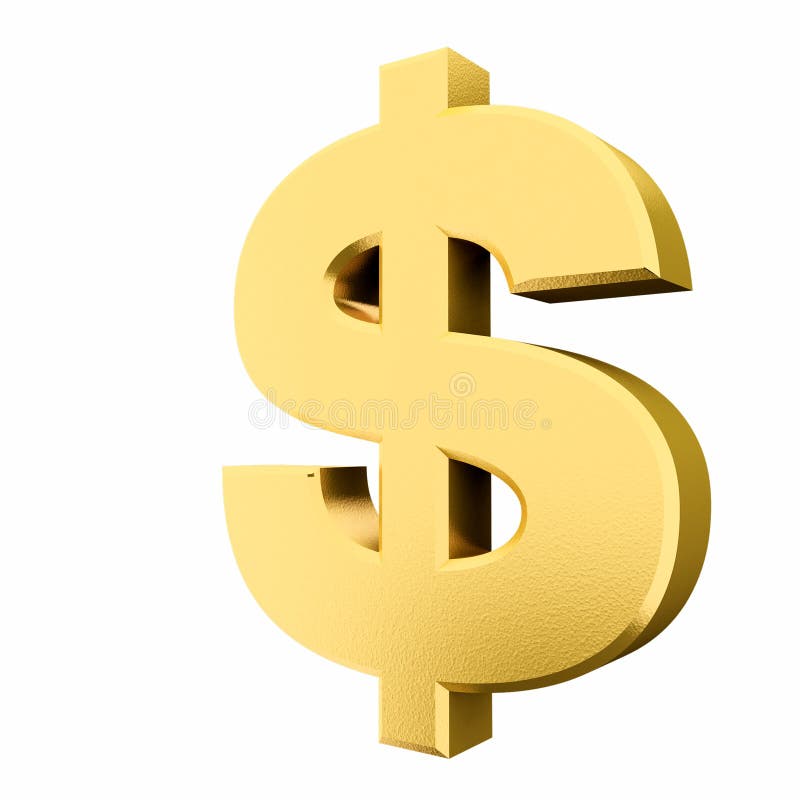 Gouden dollarteken royalty-vrije illustratie