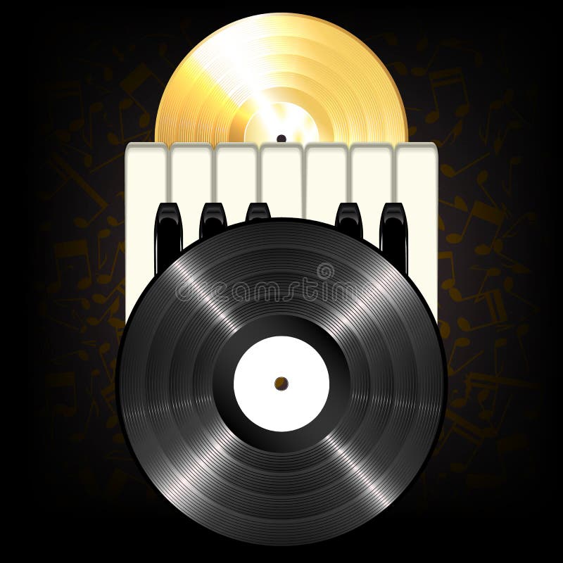 Gouden en zwart klassiek vinyl royalty-vrije illustratie Gouden en zwart klassiek vinyl royalty-vrije illustratie