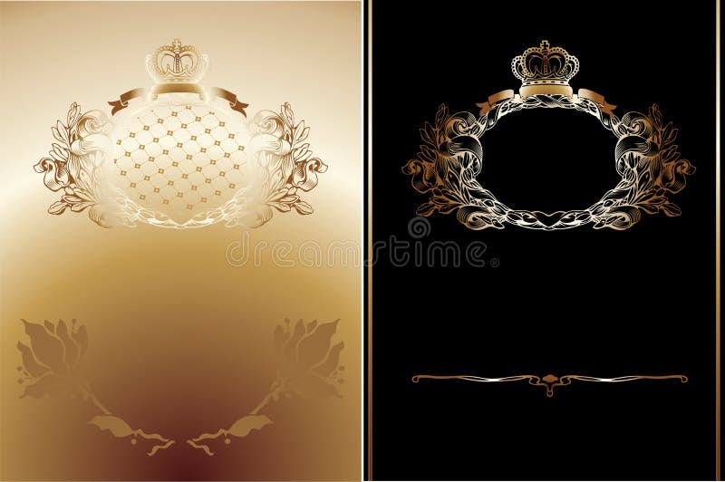 Gouden en Zwarte Overladen Koninklijke Achtergronden vector illustratie Gouden en Zwarte Overladen Koninklijke Achtergronden vector illustratie