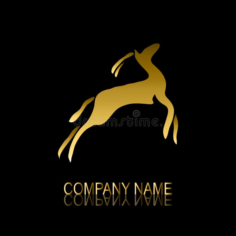 Gouden gazellesymbool stock illustratie Gouden gazellesymbool stock illustratie