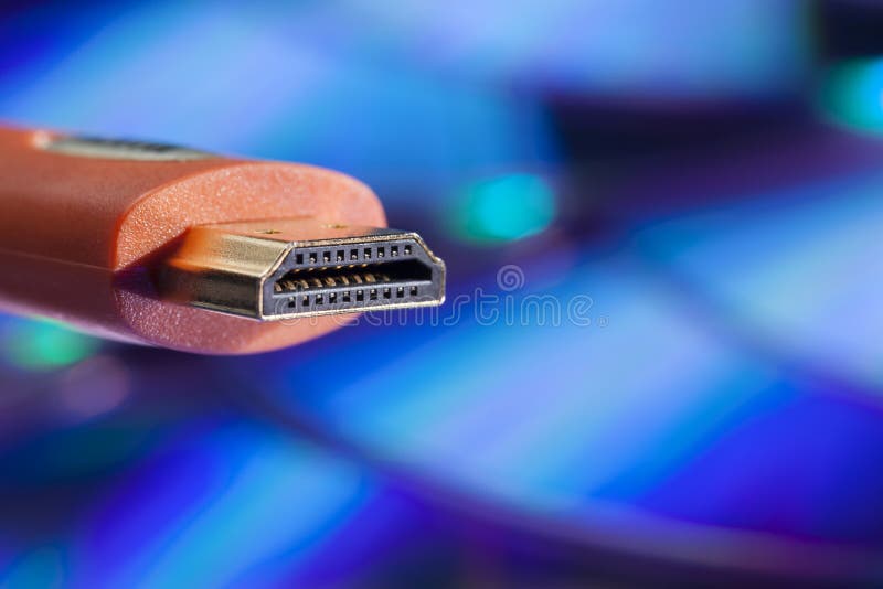Gouden geplateerde Hdmi-stop royalty-vrije stock foto's Gouden geplateerde Hdmi-stop royalty-vrije stock foto's