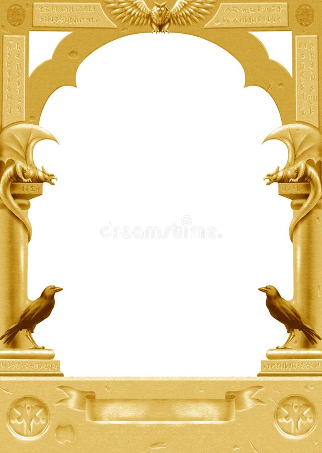 Gouden gotisch frame stock illustratie Gouden gotisch frame stock illustratie