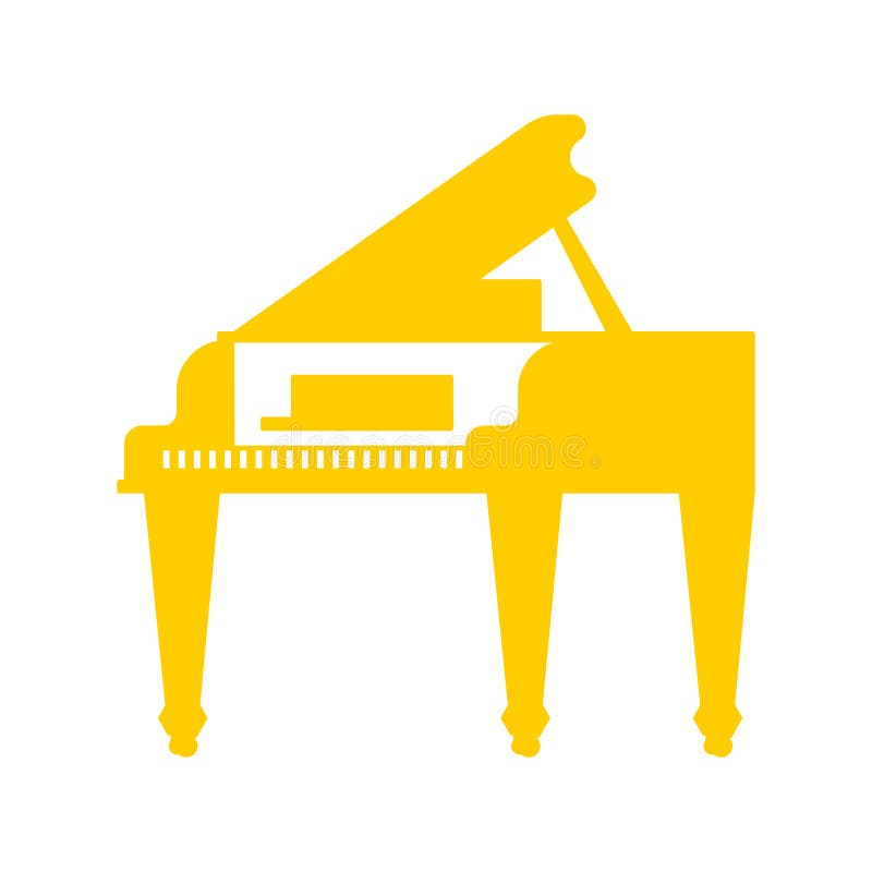 Gold grand piano isolated. Musical instrument Vector illustration. Gold grand piano isolated. Musical instrument Vector illustration.