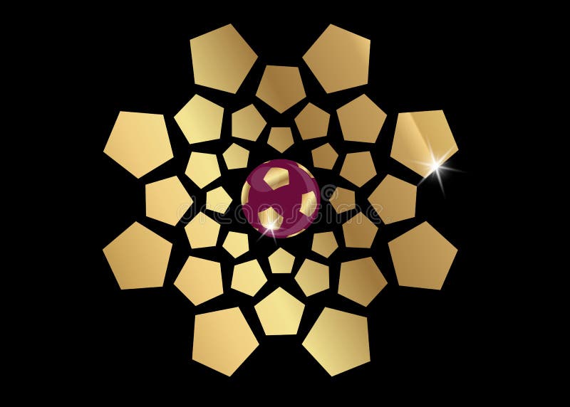 Gouden het conceptenpictogram van het voetbalvoetbal, vector abstracte banner voor het malplaatjeachtergrond als achtergrond van royalty-vrije illustratie Gouden het conceptenpictogram van het voetbalvoetbal, vector abstracte banner voor het malplaatjeachtergrond als achtergrond van royalty-vrije illustratie