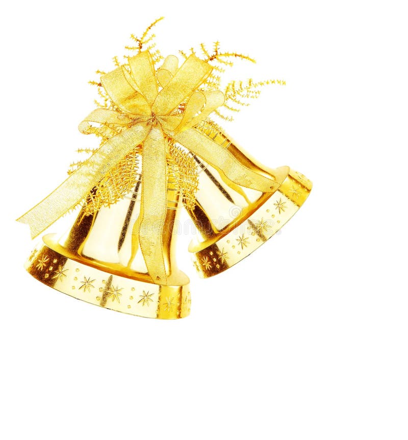 Gouden het kenwijsjeklok van Kerstmis stock fotografie Gouden het kenwijsjeklok van Kerstmis stock fotografie
