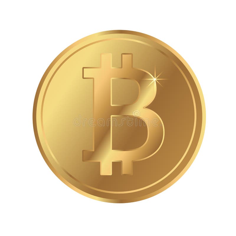 Bitcoin blockchain cryptocurrency goud munt icoon royalty-vrije illustratie