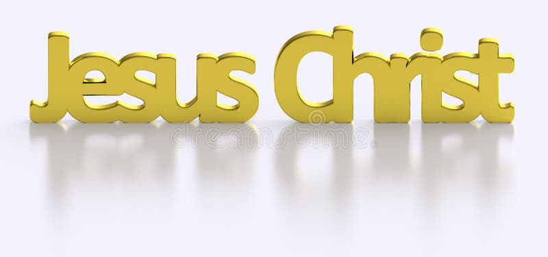 Gouden Jesus Christ-woordbrieven stock illustratie Gouden Jesus Christ-woordbrieven stock illustratie