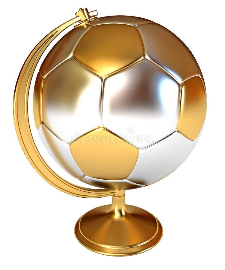 Gouden Kopwinnaar als voetbalbal en bol royalty-vrije stock fotografie Gouden Kopwinnaar als voetbalbal en bol royalty-vrije stock fotografie