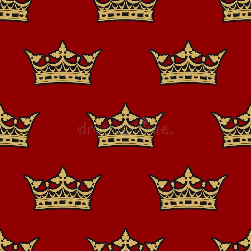 Gouden kroon naadloos patroon als achtergrond royalty-vrije illustratie Gouden kroon naadloos patroon als achtergrond royalty-vrije illustratie