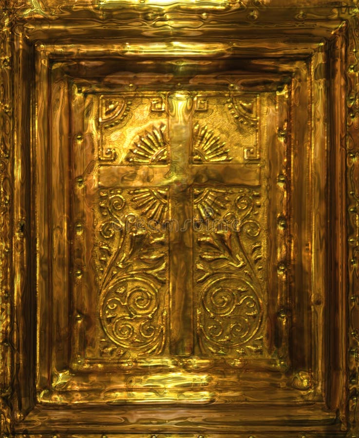 Gouden kruisbeeld stock fotografie Gouden kruisbeeld stock fotografie