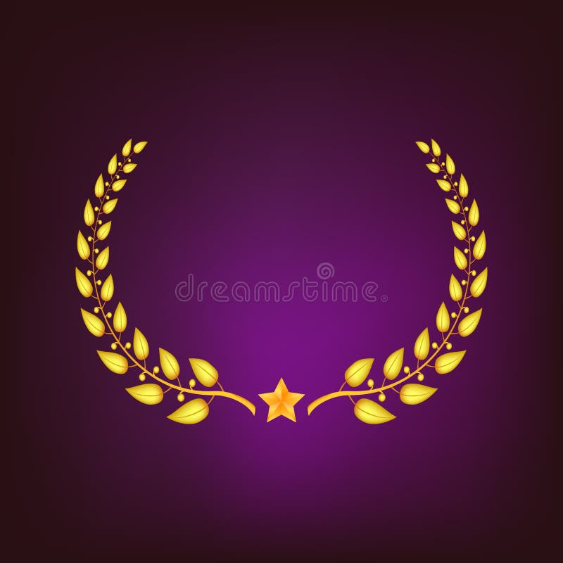 Gouden lauwerkrans met ster vector illustratie Gouden lauwerkrans met ster vector illustratie