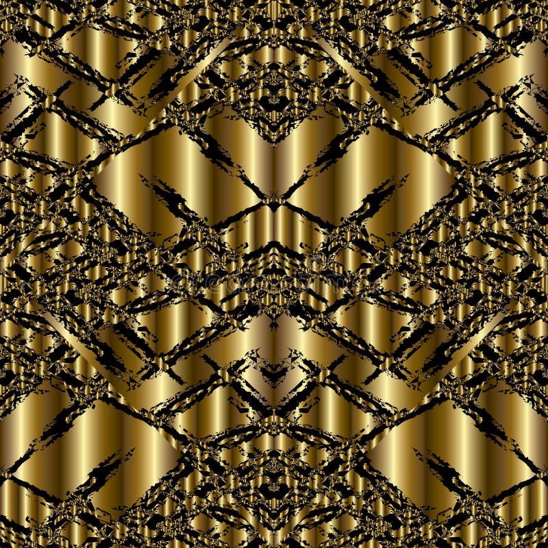 Gouden modern 3d grunge naadloos patroon Abstracte Vectorbackgrou royalty-vrije illustratie Gouden modern 3d grunge naadloos patroon Abstracte Vectorbackgrou royalty-vrije illustratie