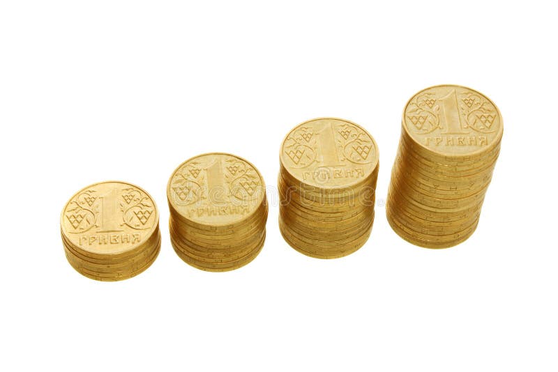 Gouden muntstukken stock foto Gouden muntstukken stock foto