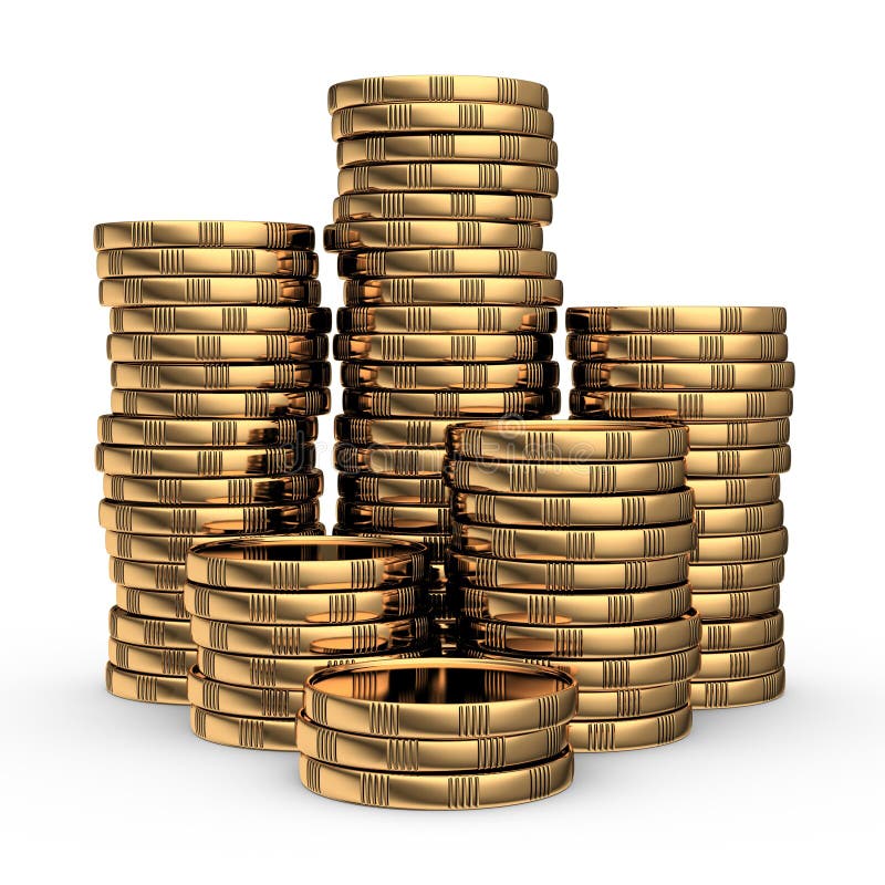 Gouden muntstukstapel stock illustratie Gouden muntstukstapel stock illustratie