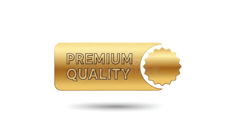 Gouden Premium Kwaliteitslabel met Starburst-zegel royalty-vrije illustratie