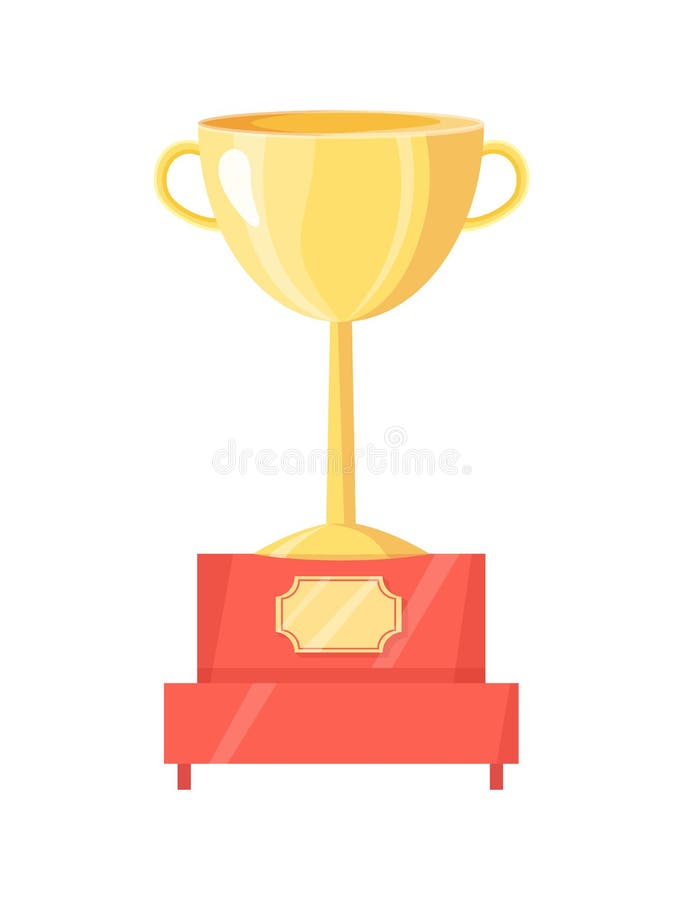 Gouden Trofeekop op Voetstuk Vectorillustratie vector illustratie Gouden Trofeekop op Voetstuk Vectorillustratie vector illustratie