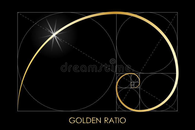 Gouden verhouding Harmonische afdeling vector illustratie Gouden verhouding Harmonische afdeling vector illustratie