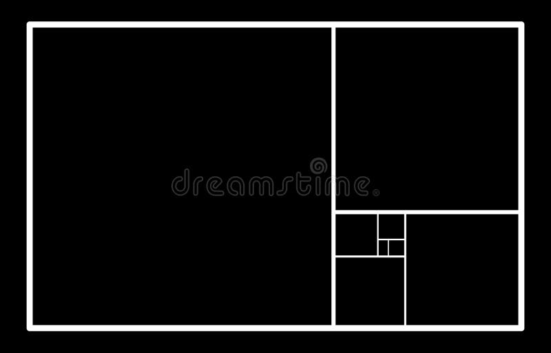 Gouden verhouding Malplaatje voor de bouw van een schroef Het construeren van een samenstelling, een ideaal deel van het aandeel vector illustratie Gouden verhouding Malplaatje voor de bouw van een schroef Het construeren van een samenstelling, een ideaal deel van het aandeel vector illustratie