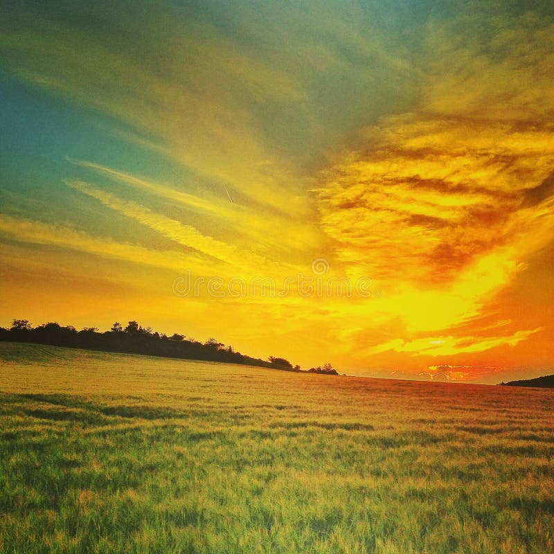 Gouden zonsondergang royalty-vrije stock afbeelding Gouden zonsondergang royalty-vrije stock afbeelding