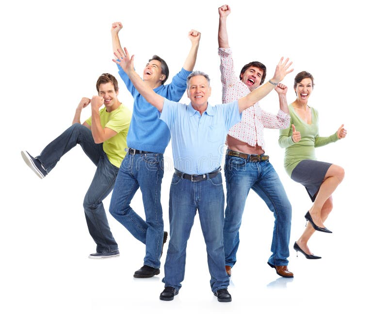 Grupo de pessoas felizes imagem de stock