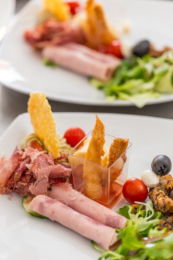 Gourmet appetizer dish stock image. Image of tomato, plate 74230983