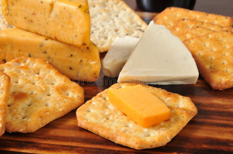 Gourmet Cheese and Crackers Stock Image Image of horizontal, snack