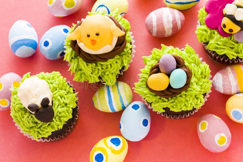 Easter cupcakes stock image. Image of cake, cream, pink 29792817