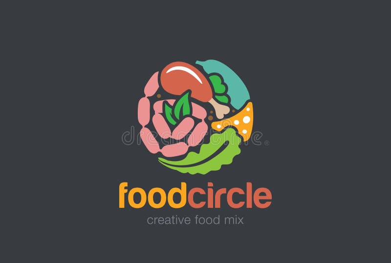 Gourmet- cirkel Logo Shop för mat Logotyp för köttsortimentlager