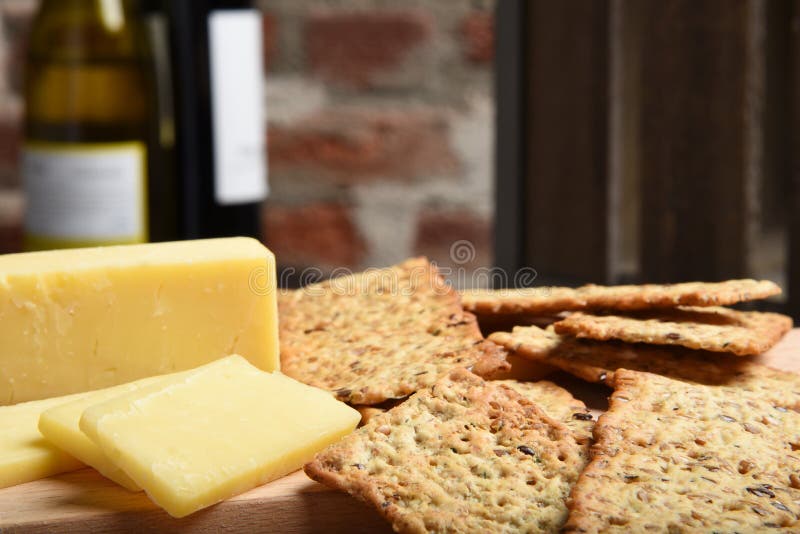 Gourmet Crackers and Cheese Stock Photo Image of seeds, white 67493534