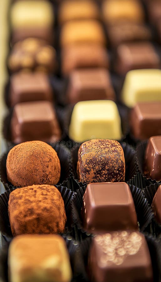 Gourmet czekoladowy asortyment pyszny pobłażliwość wybór czekoladek rzemieślniczych royalty ilustracja