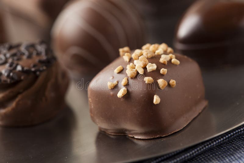 Gourmet Fancy Dark Chocolate Truffle Candy stock photography