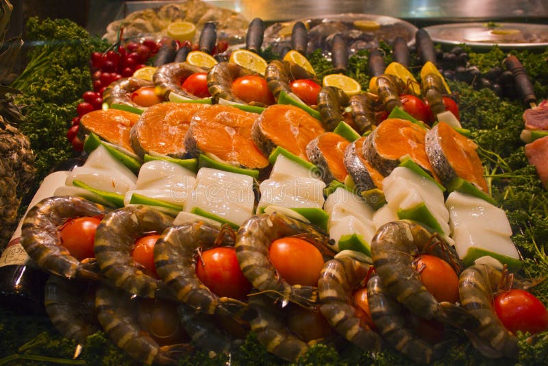 Gourmet Fish Platter in a Paris Market Stock Image Image of banquet