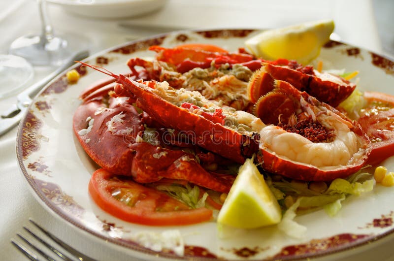 Lobster Dish In Gourmet French Restaurant Stock Photo Image of lyon