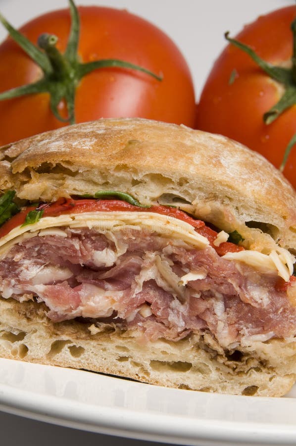 Gourmet Sandwich on Ciabatta Bread Stock Photo Image of tomato, fancy