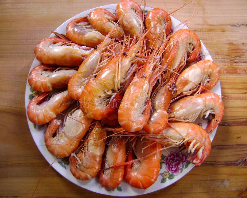 Gourmet seafood meal - many shrimps stock photos Gourmet seafood meal - many shrimps stock photos