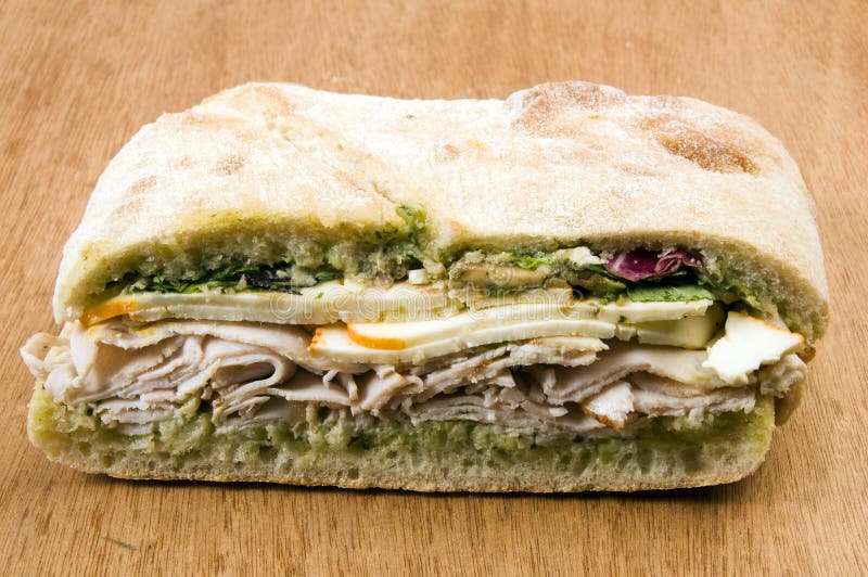 Gourmet Turkey Sandwich with Muenster Cheese Stock Image Image of