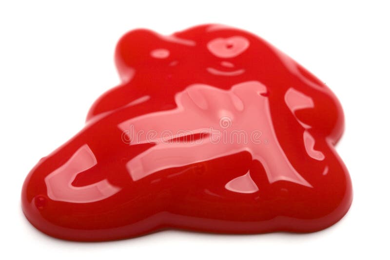 Goutte rouge de peinture sur le blanc photographie stock libre de droits Goutte rouge de peinture sur le blanc photographie stock libre de droits