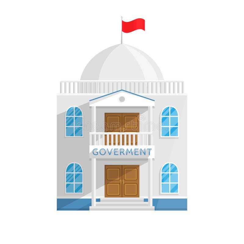 Government building in Flat style isolated on white background Vector Illustration. Senate Government House and other agencies managing their own country city Illustration for your projects.